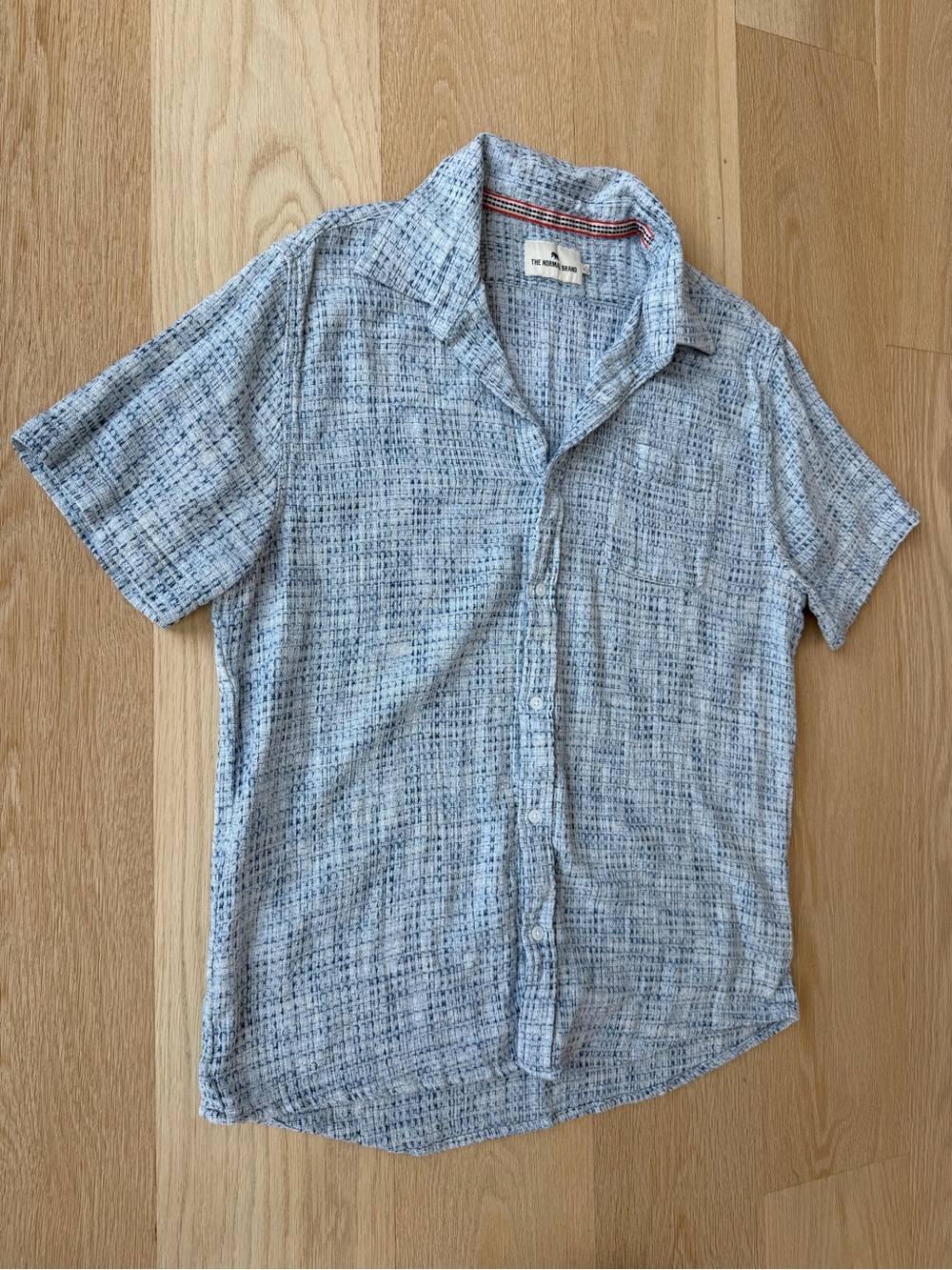 The Normal Brand Freshwater Short Sleeve Button Up Shirt Blue Multi XL - Picture 5 of 7